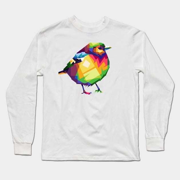 Bird of WPAP pop art Long Sleeve T-Shirt by Rizkydwi